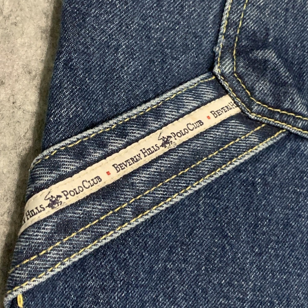 Y2K 90s Beverly Hills Polo Club Men's Carpenter Baggy Jeans 100% COTTON - 44X30 - Picture 5 of 16